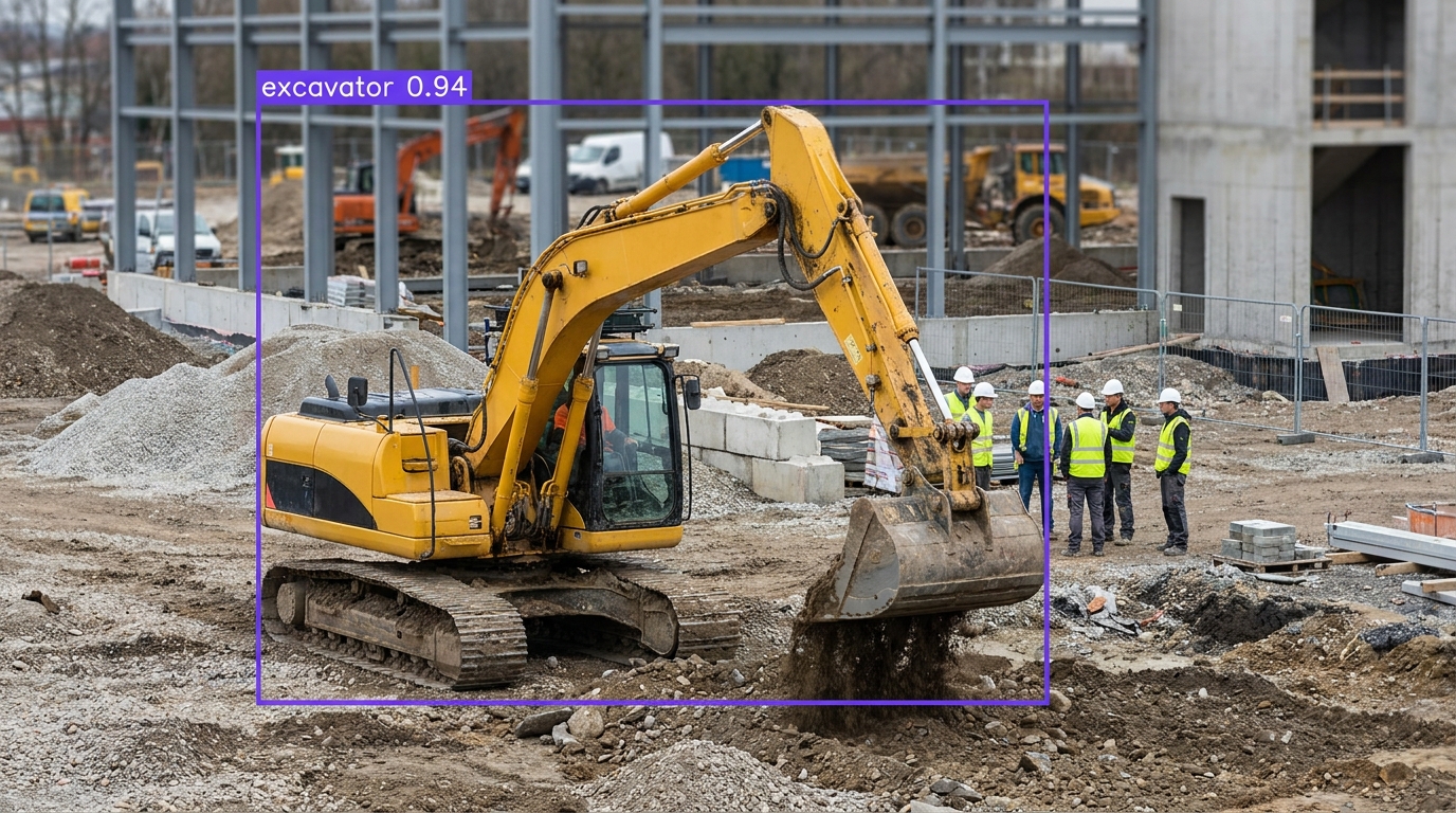 Excavator detection example