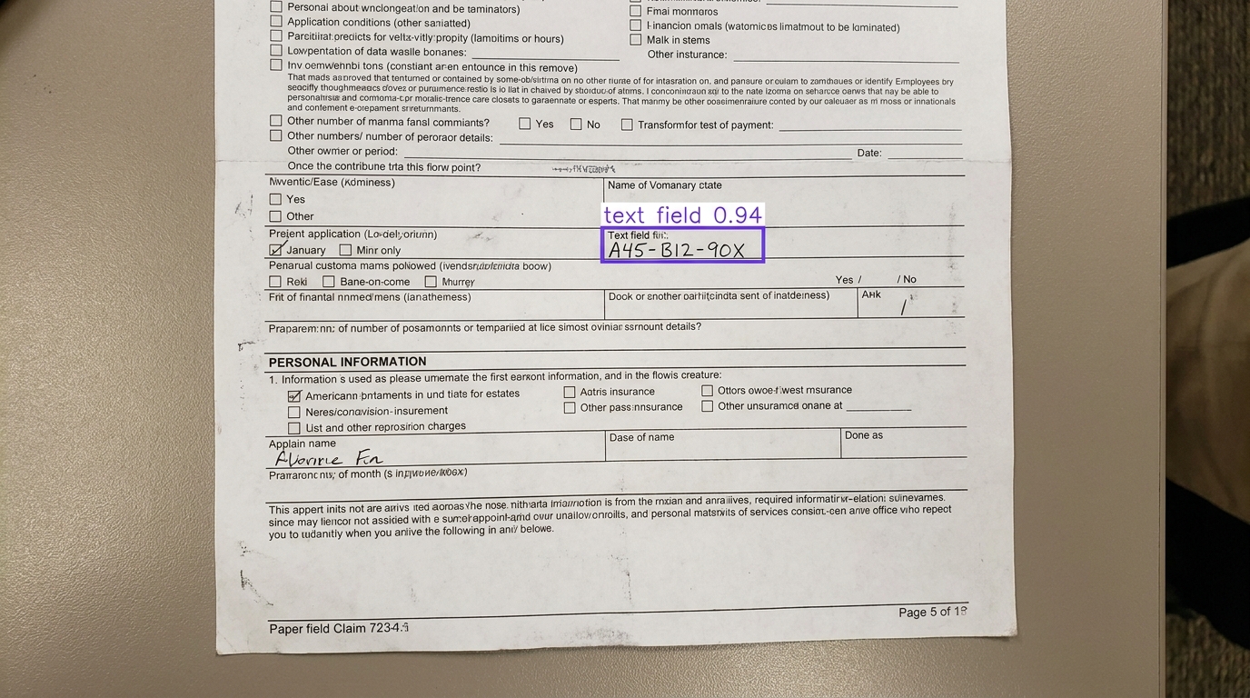 Form field detection example