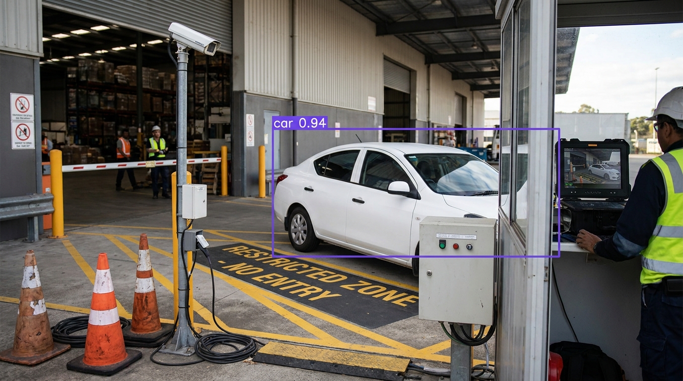 Vehicle in restricted zone detection example