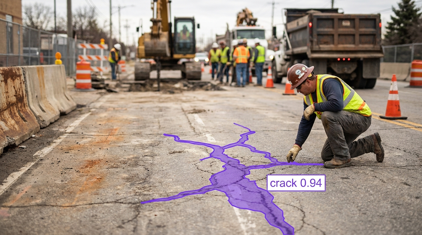 Pavement distress detection example