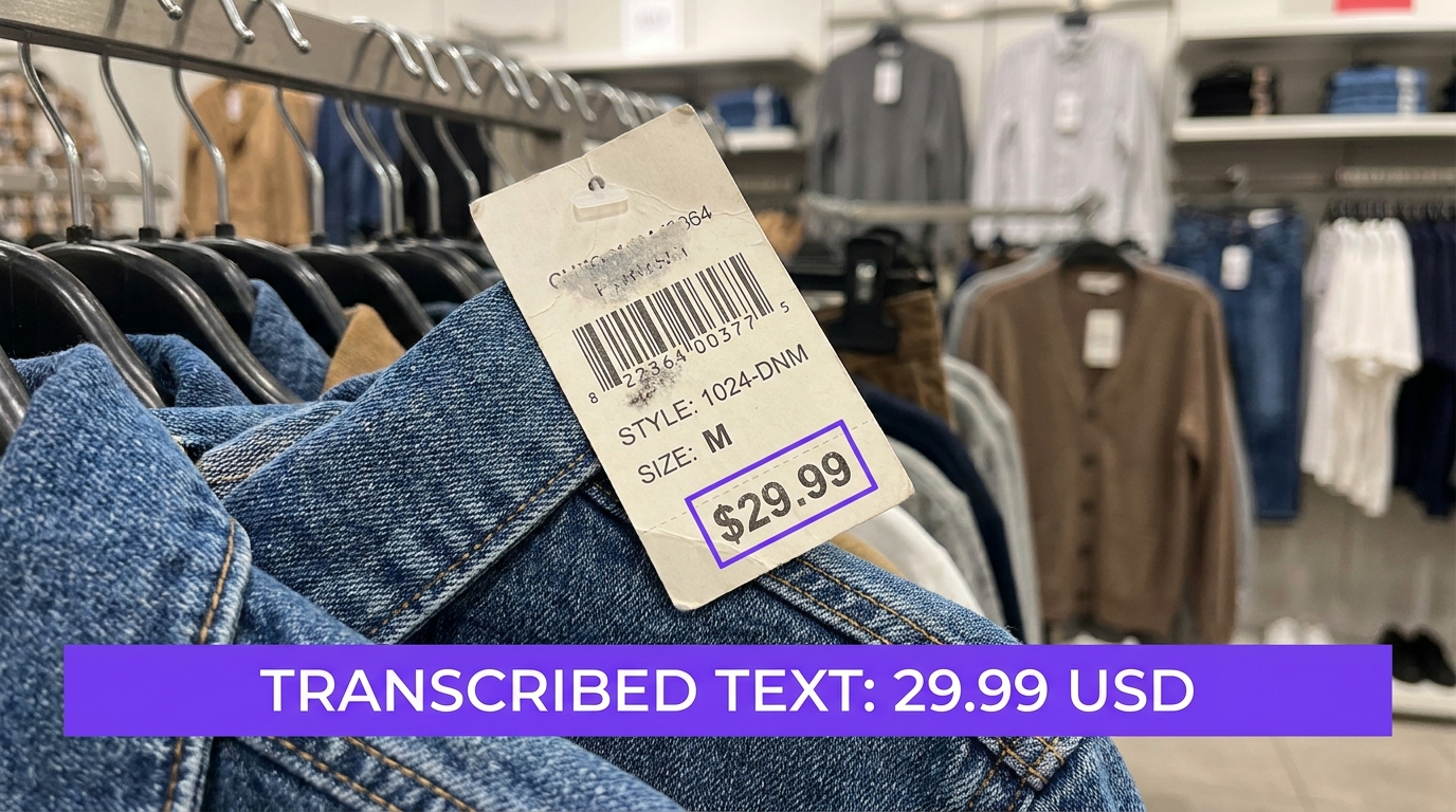 Price tag reading example