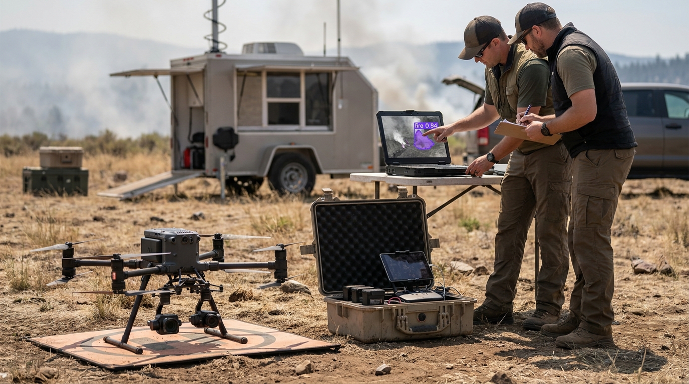 Wildfire detection from aerial example